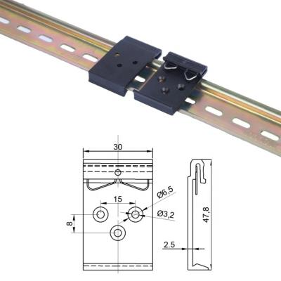 China Installed on 35mm DIN rail clamping type fixed guide rail bracket aluminum switch installation bracket for sale