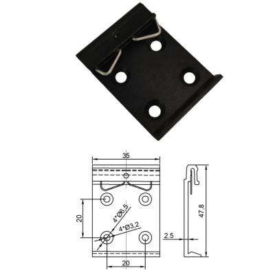 China Installed on 35mm DIN rail 35 mm din rail enclosure steel din rail mount clip metal din rail bracket clip for sale