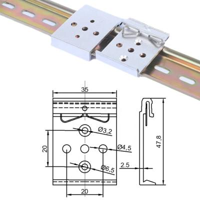 China Installed on 35mm DIN rail to install on 35mm din rail bracket rail loop clip fixed silver din rail brackets 47.8mmx35mmx9mmx20mm for sale