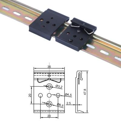 China Installed on 35mm DIN rail 35mm rail loop clip fixed din rail clip black din rail brackets for sale