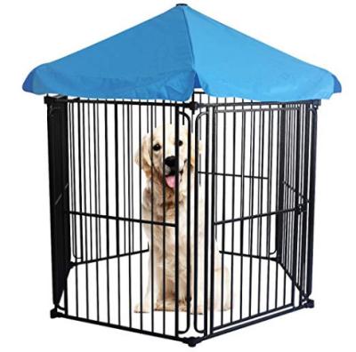 China Stored Dog Kennels Cages Pet Gazebo Foldable Steel Dog Crate for sale