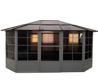 China 12'x15' Solarium Polycarbonate Polycarbonate Roof Aluminum Frame PVC Roof 12' for sale