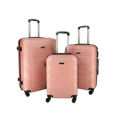 China Wholesale Pink Bottom Travel Spinner Rolls Hard Luggage Luggage Travel Trolley Suitcase for sale