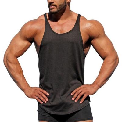 China Wholesale QUICK DRY Customize Gym Clothing Men Bodybuilding Fitness 100 Cotton Tank Top Smooth Vest Blue for sale