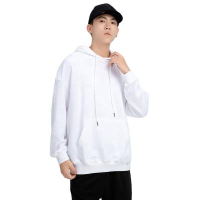 China Viable New Custom Logo Thickened Men's Hoodie Big/Tall Solid Color Drawstring Loose Shoulder Sweater for sale