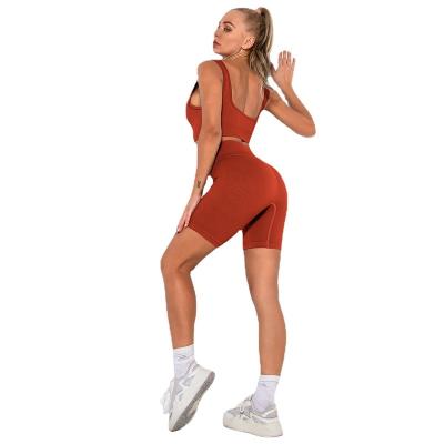 China 2021 Breathable Fitness Clothing Yoga Zipper Crop Top Half Top With 5 Inch Shorts 2 Piece Yoga Set for sale