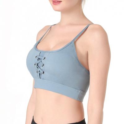 China Wholesale Custom Branded Yoga Wear Private Label Fitness Strappy Top Womens Breathable Sports Bra for sale