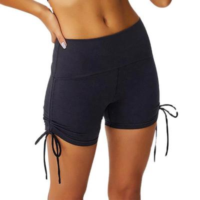 China Breathable Sexy Lace Up Gym Yoga Women Shorts Women Cycling Running Shorts High Quality Fashion Wholesale Solid Breathable Adults Pants for sale