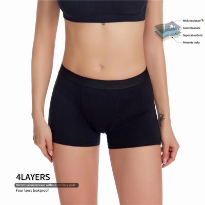 China High Absorbency Cotton Antibacterial 4 Layer Absorbent Menstrual Period Pants Women's Boxer Briefs for sale