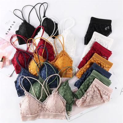 China Breathable Underwear Bra Panties Set Lift Up Wireless Lace Bra Set Panties And Bra Sets Sexy for sale