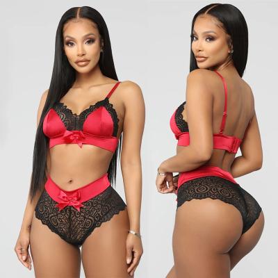 China Breathable sexy women's seamless lift up lace briefs bra set ladies bra set and panties set woman bra set for sale