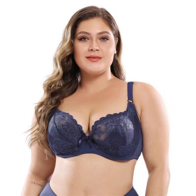 China Women's breathable underwear plus size bra lace sexy woman plus size bra and panty sets lace for sale