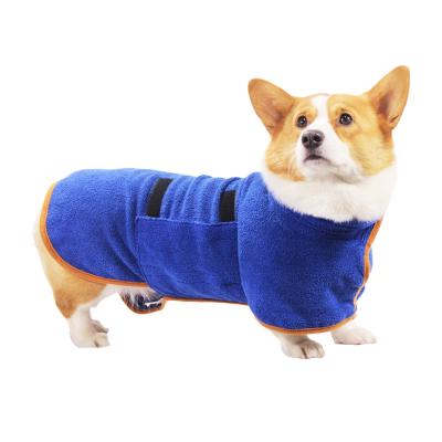 China Durable Absorbent Pet Bathrobe Wrapped Waist Microfiber Thickened Bathrobe For Cats And Dogs Towel for sale