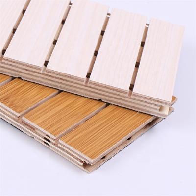 China Highly Efficient Sound Absorption Fireproof Decorative Fluted Wooden Acoustic Wall Panel For Home Theater for sale