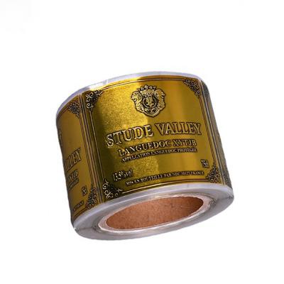 China Wholesale waterproof tin wine label sticker adhesive customized embossed aluminum metal tin wine champagne burgundy label for sale