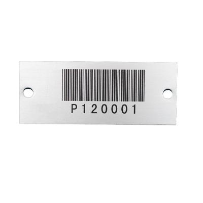 China Metal Label Customized Strong Self Adhesive Metal Laser Engraved QR Code Label Aluminum Barcode Label With Serial Number for sale