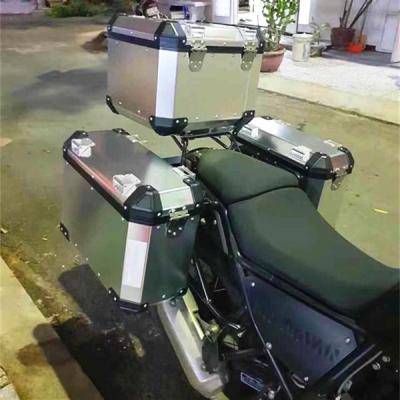 China Double Lock Motorcycle Box Enfield Side Tail Box Aluminum Side Saddlebag Royal Himalaya Aluminum Box for sale