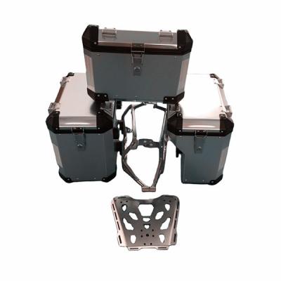 China Motorcycle Side Luggage Aluminum Rear Boxes Kit Full Side Box With Rack Hardwares Top Box With Baseplate For BMW r1200gs 2013-2018 for sale