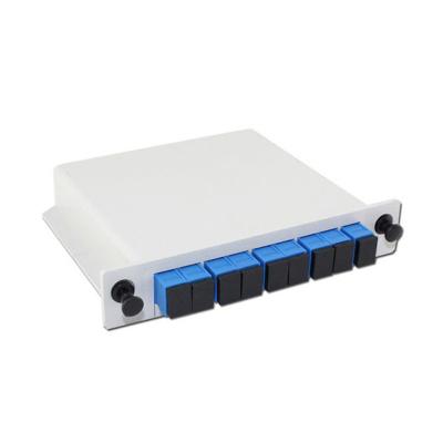 China SM spliter-5 1xN 2xN SC LC FC ST UPC APC Insert Type PLC Splitter FTTH SC 1x8 PLC Splitter LGX Box Singlemode 1:8 Fiber Optic Splitter for sale