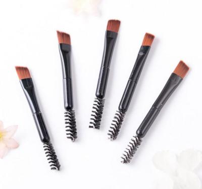 China New Comfortable 2 In 1 6CM Double Sided Head Makeup Brush Eyelash Eyebrow Brush for sale