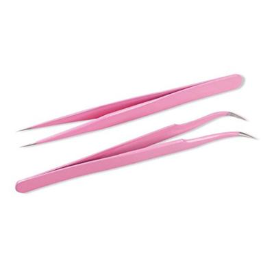 China Cheap 2PCS Eyebrow Plucking Set High Class Personalized False Eyelash Tweezers Sets For Eyelash Extension for sale