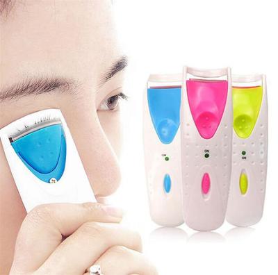 China Reusable Wholesale Hot Pink Fancy Beauty Tools Mini Electric Private Label Heated Plastic Eyelash Curler for sale