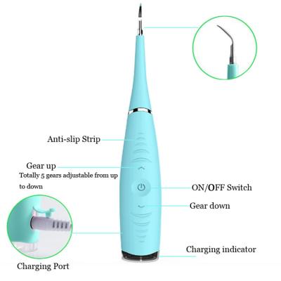 China Convenient Home Use Tooth Stain Remover USB Charging High Frequency Vibration Kit Teeth Whitening Machine Portable for sale