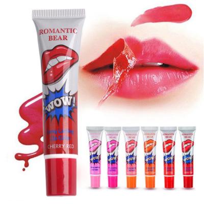 China Hottest Amazing 6 Colors Waterproof Long Lasting Lip Gloss Fiber Mask Peel Off Liquid Lipstick for sale