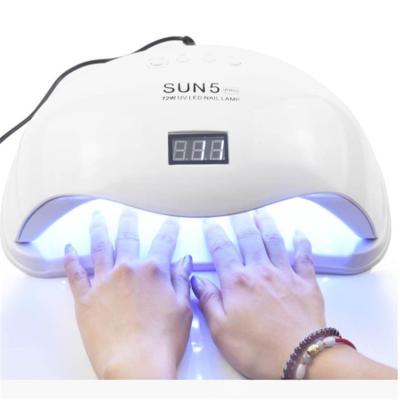 China Nail Art Beauty 72W SUN5 Pro Nail Dryer LED UV Nail Lamp For All Gels Polish Sun Light Infrared Smelling 10/30/60s Smart Timer Manicure for sale