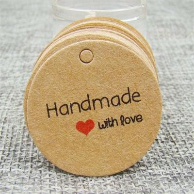 China Special Sustainable Wholesale Round Love HANDMADE Cookies Open Paper Gift Tags for sale