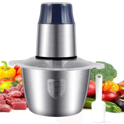 China Household Kitchen 2L Electric Fruit Blender Food Processor Electric Chopper Stainless Steel Meat Grinder Cleaver for sale