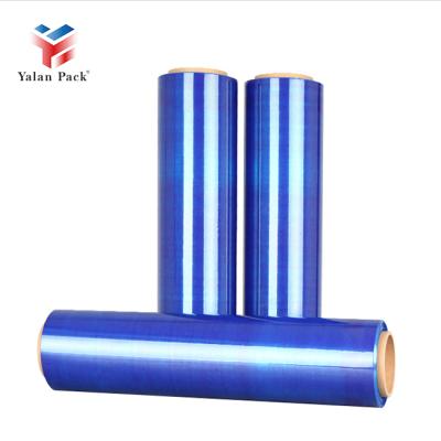 China LLDPE Cargo Pallet Wrap Stretch Moisture Proof Wrapping Blue Film Roll for sale