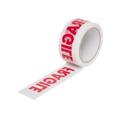 China Waterproof White Packing Bopp Packing Tape Fragile Tape for sale