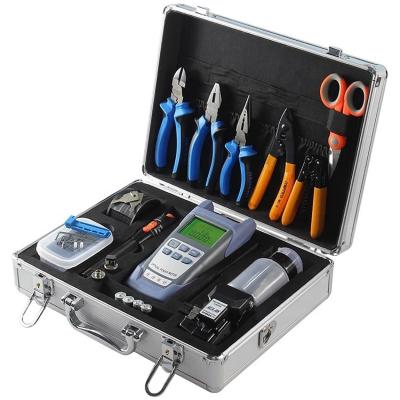 China FTTH Fiber Optic Tool Kit with AUA-30S Fiber Cleaver Pliers Wire Stripper and 10km Visual Fault Locator Toolkit for sale