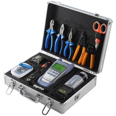 China FTTH Fiber Optic FTTH Tool Kit with SKL-60S Fiber Cleaver and 10MW Electricity Meter Fault Locator Pliers Wire Stripper Optical Tool Box Set for sale