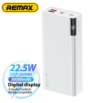 China Quick Charge Support Remax Join Us QC 22.5W 22.5W PD Big 3 Powerbank Port External Quick Charge Powerbank Polymer Battery Power Bank 30000 Mah Charger for sale