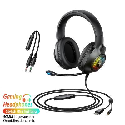 China Low Latency Remax RM-850 USB/TYPE C Conversion Adapter ESports RGB Bluetooth Earphone MIC 50Mm Driver Gaming Headset Headphones for sale