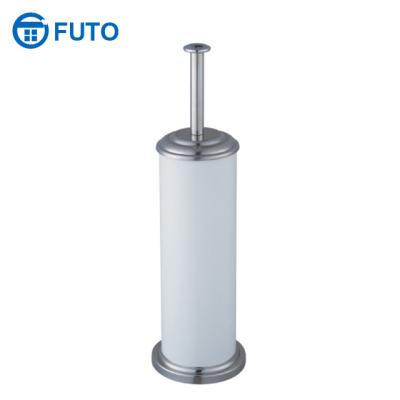 China Sustainable Colorful Metal Bathroom Cleaning Round Toilet Brush Holder With Plastic Bottom for sale