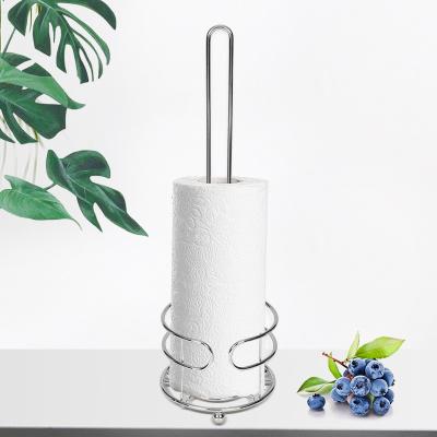 China Morden Bathroom Bath Toilet Kitchen Floor Standing Tissue Holder Wire Metal Towel Paper Holder and Storage Rack for sale