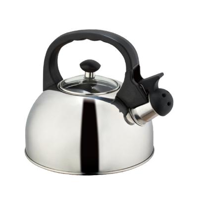 China Single Stainless Steel Viable Whistling Kettle For Household Kitchen Appliances Whistling 2.5L Hemispherical Silver Tea Maker Pot for sale