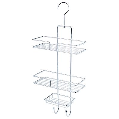 China Eco-friendly Triple Tier Bath Towel Shelf Iron Wire Wall Mount Corner Tower Rack Bathroom Accessories With Hooks Hanging Rack Shelving for sale