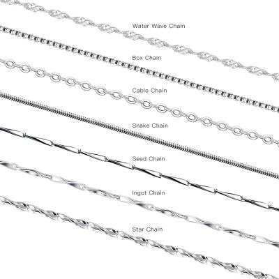 China TRENDY Cable/Water Wave/Italian Sterling Silver Jewelry Chains Necklace Box Chain/Star/Snake/Ingot/Seed 925 for sale