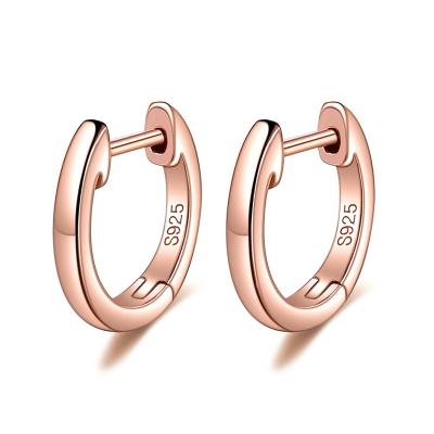 China Three Color TRENDY Real 925 Sterling Silver Jewelry Gold Thick Plated Silver Circle Women Earrings for sale