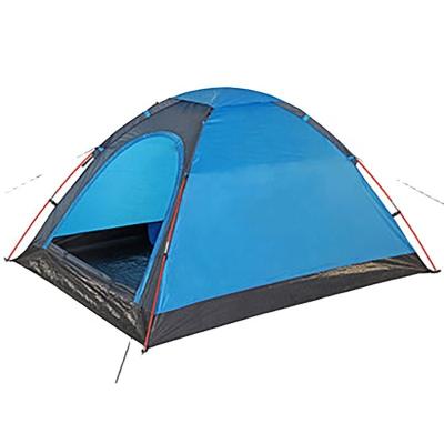 China Popular Custom Blue Color Family Camping Tent 2 Person Waterproof Ultralight Outdoor Camping Tent Diagonal Tying Type With Single Layer for sale