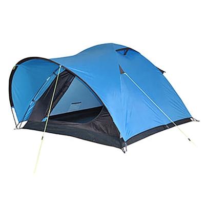 China Diagonal Tying Type Outdoor Waterproof Camping Tent Polyester Fiberglass Pole Double Layer Dome Tent 3-4 People Use for sale