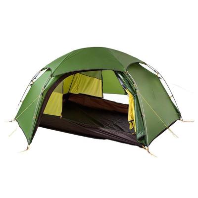 China Diamond Ground Nail Lightweight 2 or 3 Person Double Layer Hexagonal Dome Tent, ALU Poles to windproof and waterproof for hiking for sale