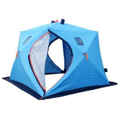 China Diagonal Tethering Type Outdoor Portable Camping Equipment Noise Fish Shelter Cube Winter Ice Fishing Tent for sale