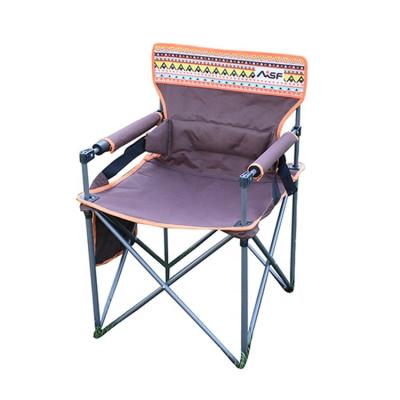 China Straight Tether Type Outdoor Leisure Beach Armrest Portable Folding Oversized Camping Chair For 150KGS for sale