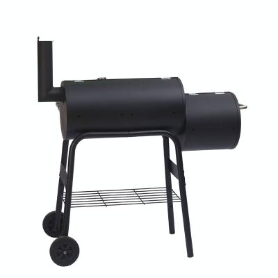 China Easily Assembled Outdoor Portable BBQ Grill 2020 Upgrade Charcoal Grill With Wheels Thermometer And Side Smoker for sale