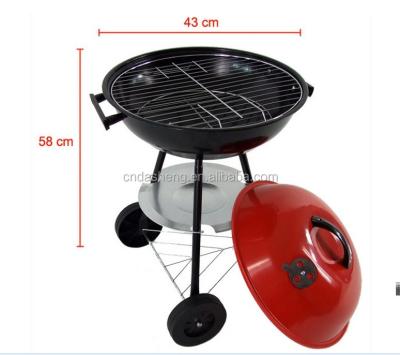 China Adjustable Height The Most Popular Commercial BBQ Charcoal Kettle Grill Smoker With Handle And 2 Wheel Easily Portable And Easy Cleanups for sale